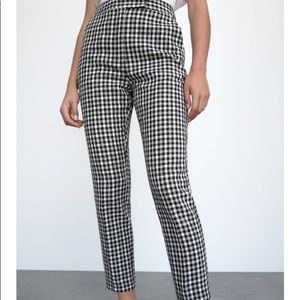 Zara gingham print pants size Small